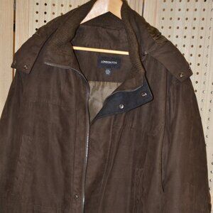 London Fog Men's Brown zip front with hood size XXL.